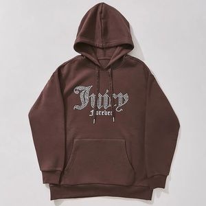 large chocolate brown juicy couture forever 21 rhinestone hoodie